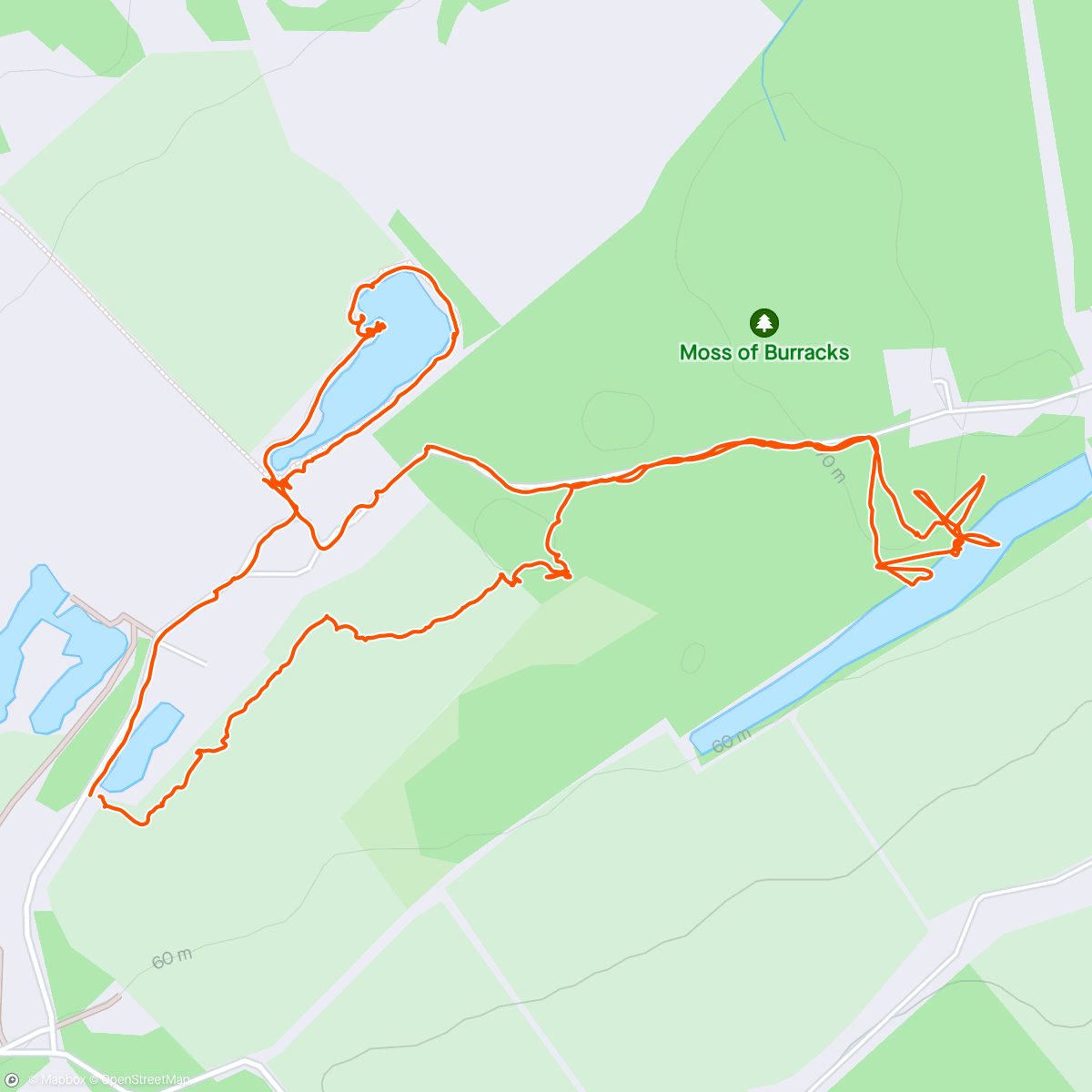 Map of the activity, Easter 🐕walk by the local lochs