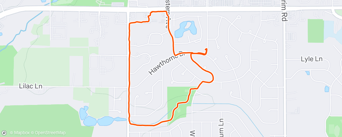Map of the activity, Afternoon Hike