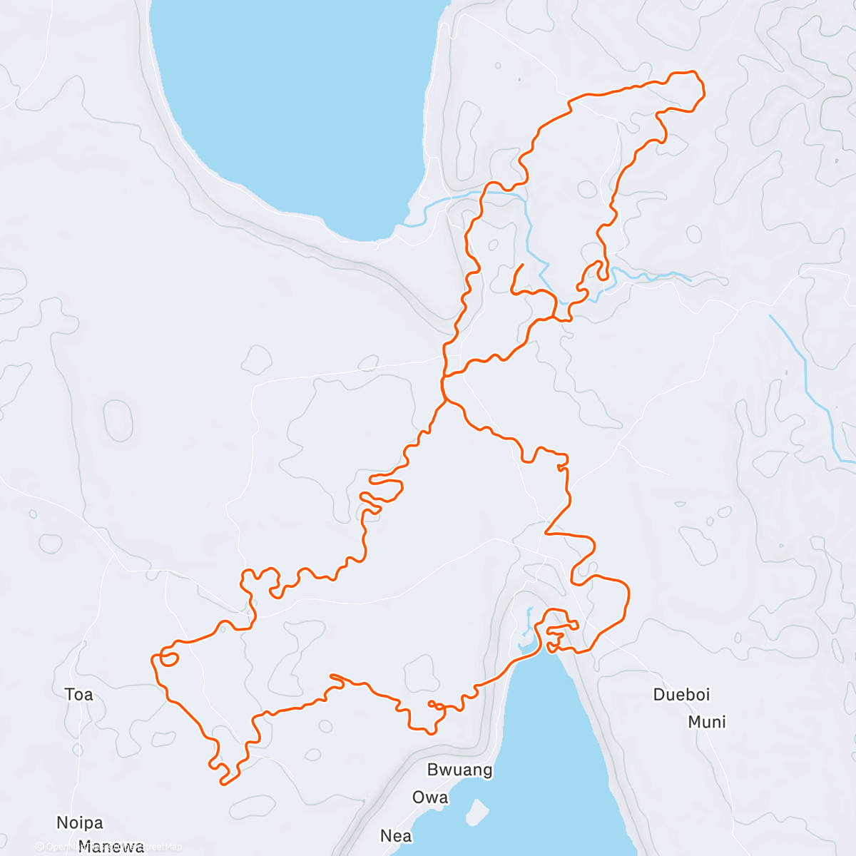Карта физической активности (Zwift - Makuri 40 in Makuri Islands 🥵)