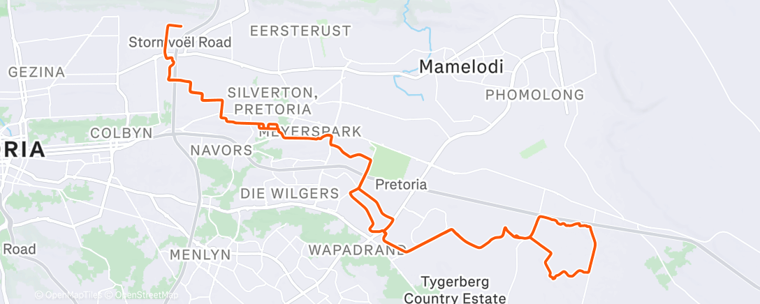 Map of the activity, Morning Mountain Bike Ride