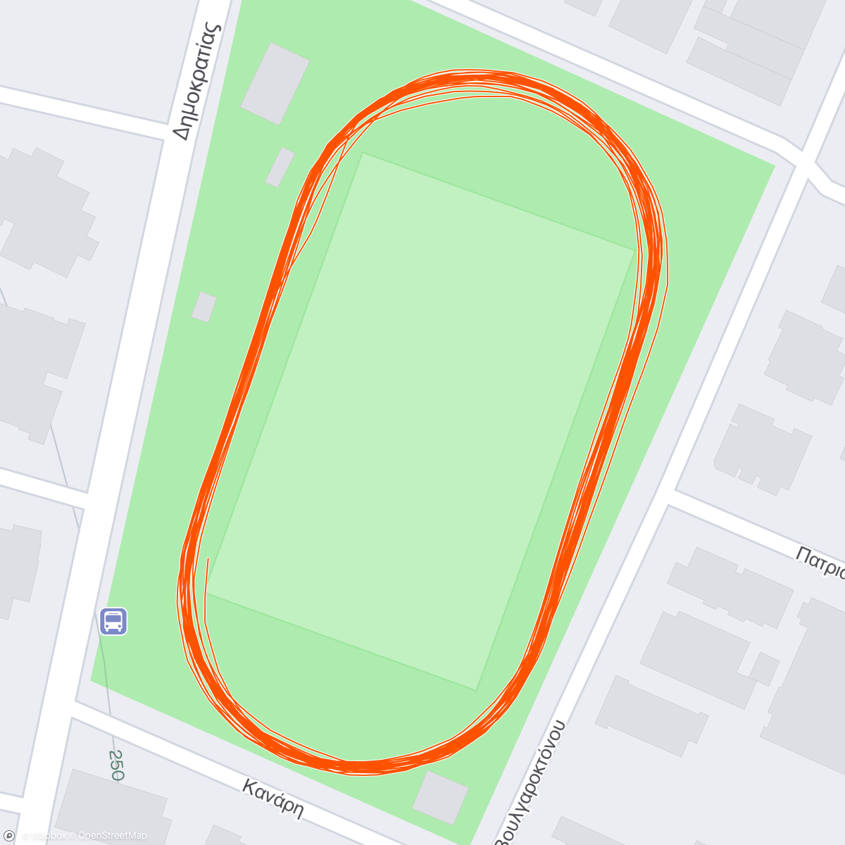 Map of the activity, Easy run