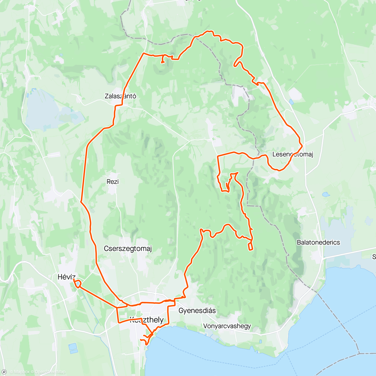 Karte der Aktivität „Gyenesdiás Gravel Ride”
