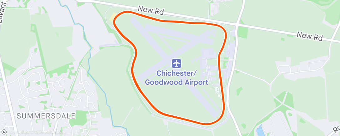 Map of the activity, RCR Goodwood #1 - race abandoned