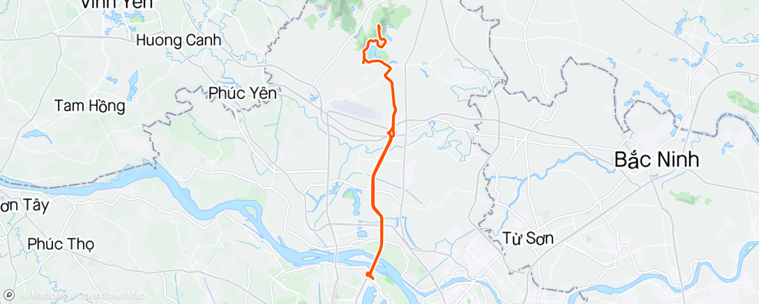 Map of the activity, Giong with Hanoi cyclists- out the back door on the way back 🥵