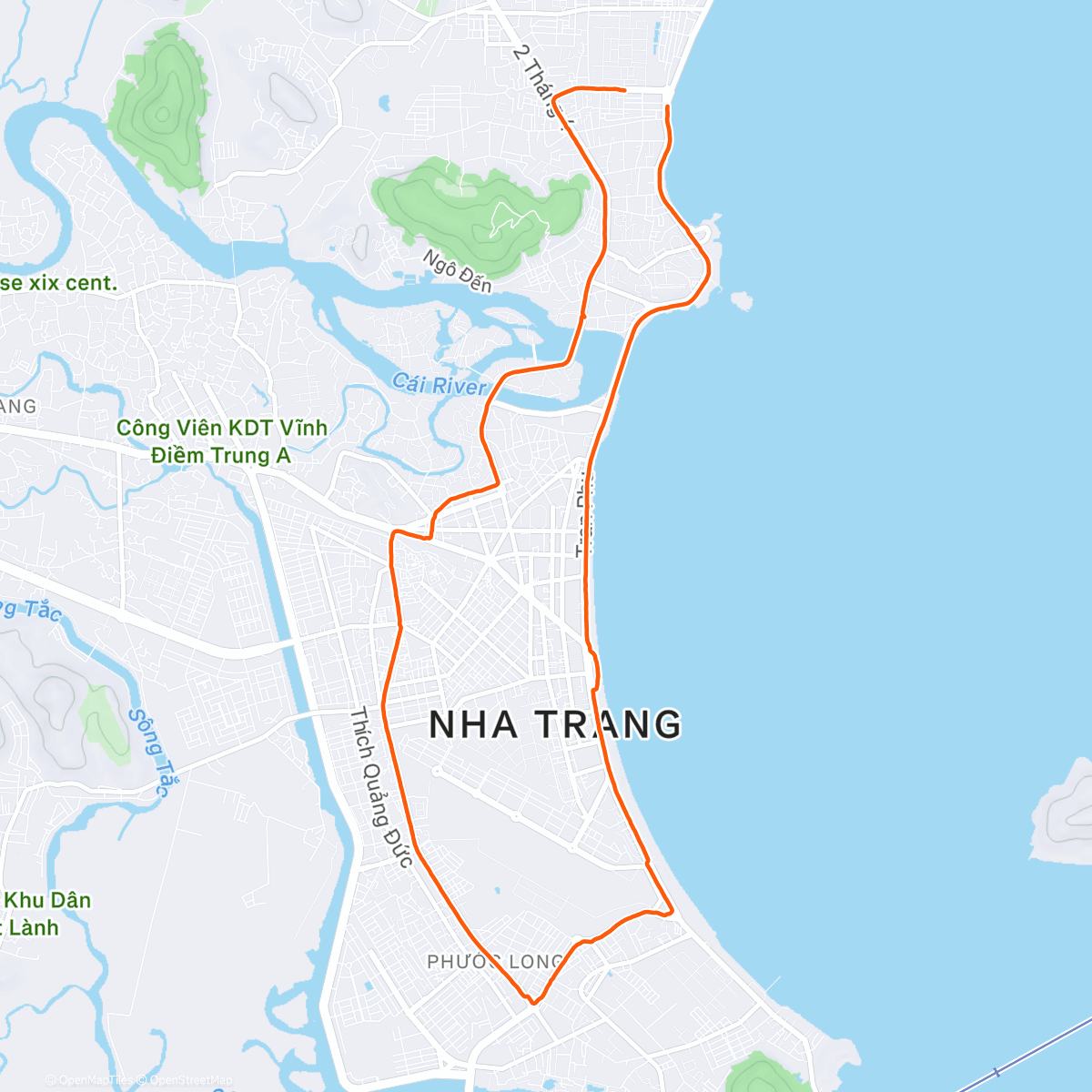 Карта физической активности (Вечерняя по Нячангу)