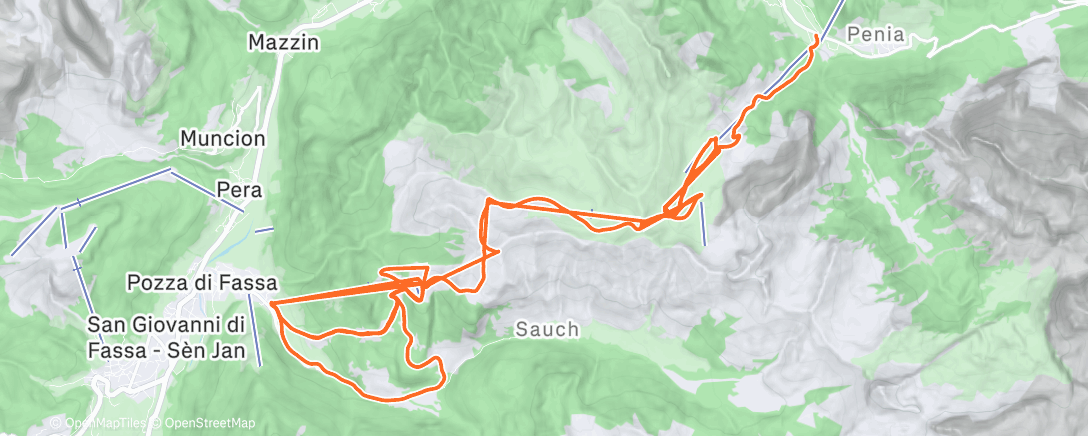 Map of the activity, Val di Fassa D6