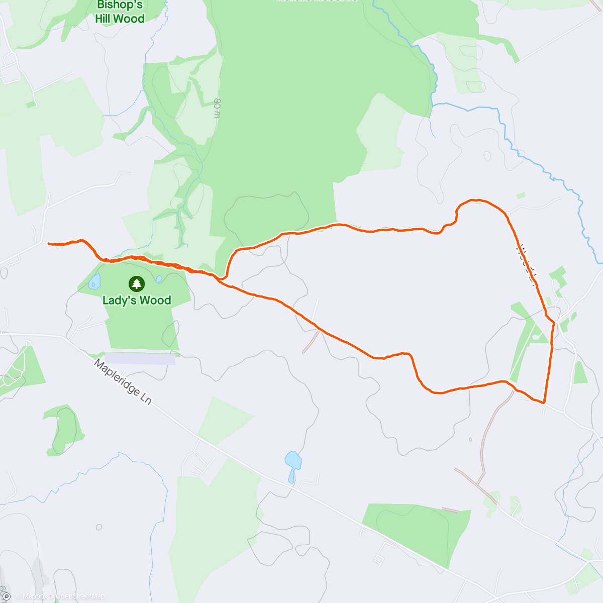 Map of the activity, Easter Sunday stroll