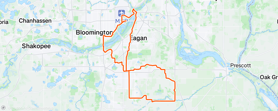 Map of the activity, Apple Valley Double Loop 100k