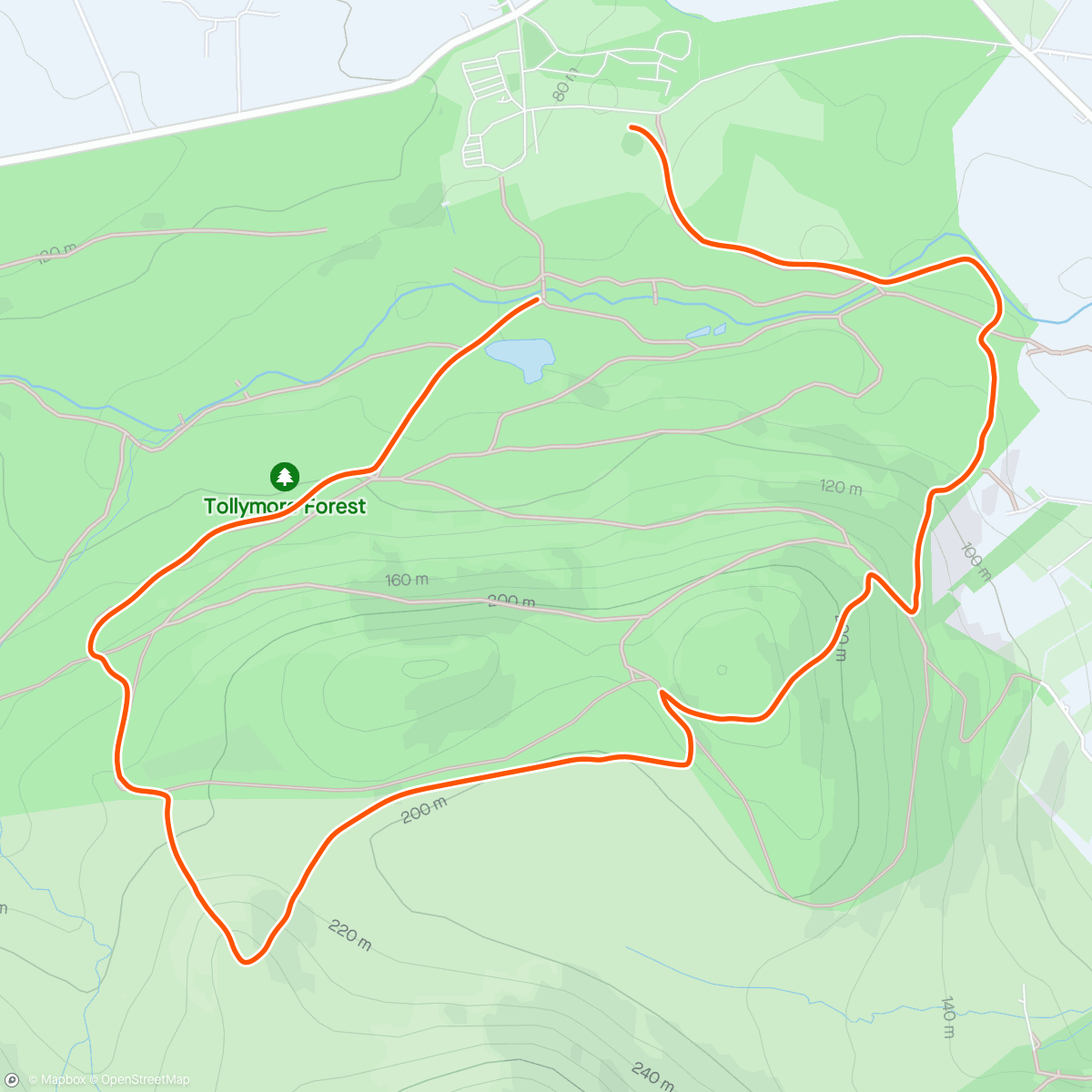 Map of the activity, Tollymore Hill and dale