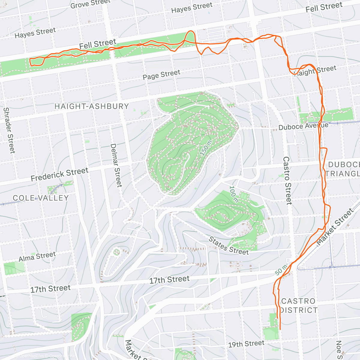 Map of the activity, Atmospheric River Tempo Run