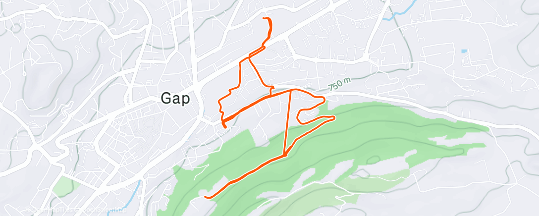 Map of the activity, Lunch Trail Run