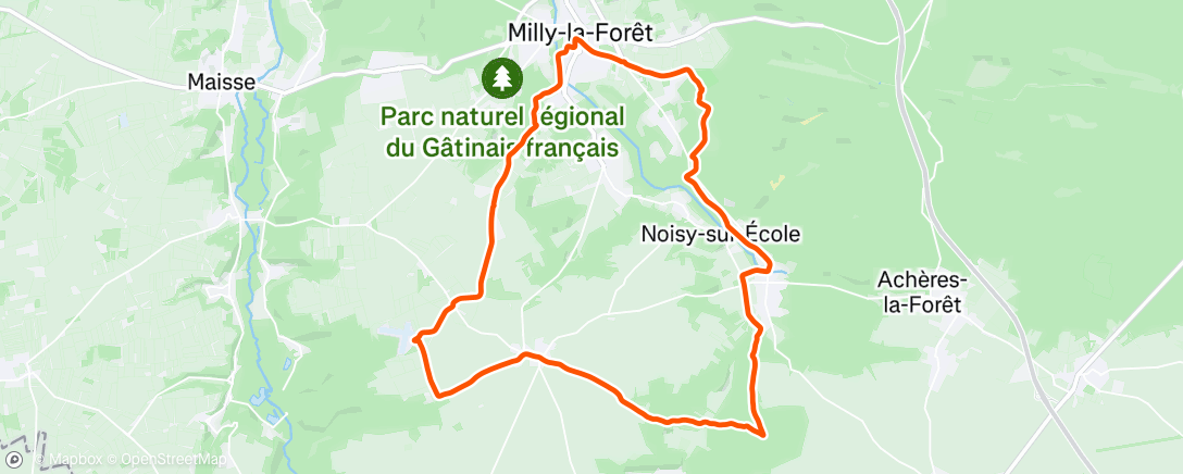 Map of the activity, Sortie VTT le midi