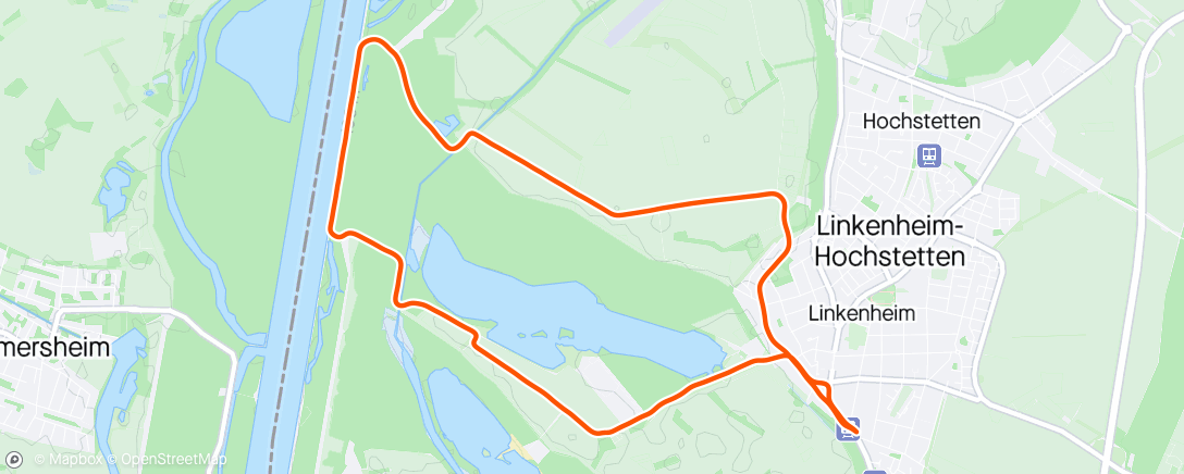 Map of the activity, Morgen-Lauf mit Fahrrad-Max