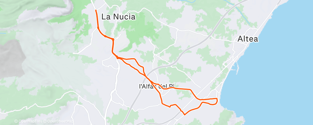 Map of the activity, Lunch Ride