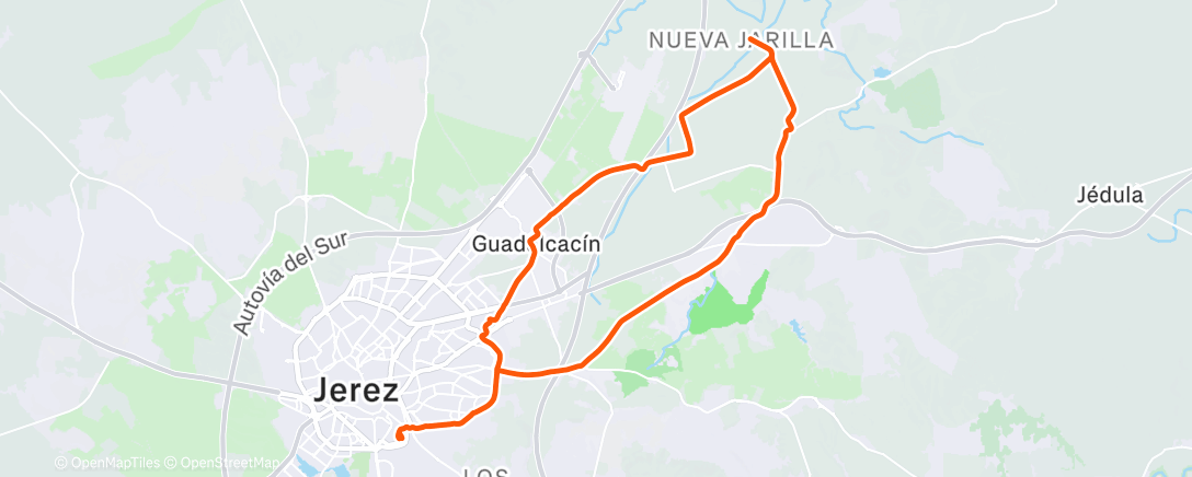 Map of the activity, Lunch Mountain Bike Ride