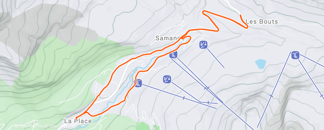 Map of the activity, Trail dans l'après-midi