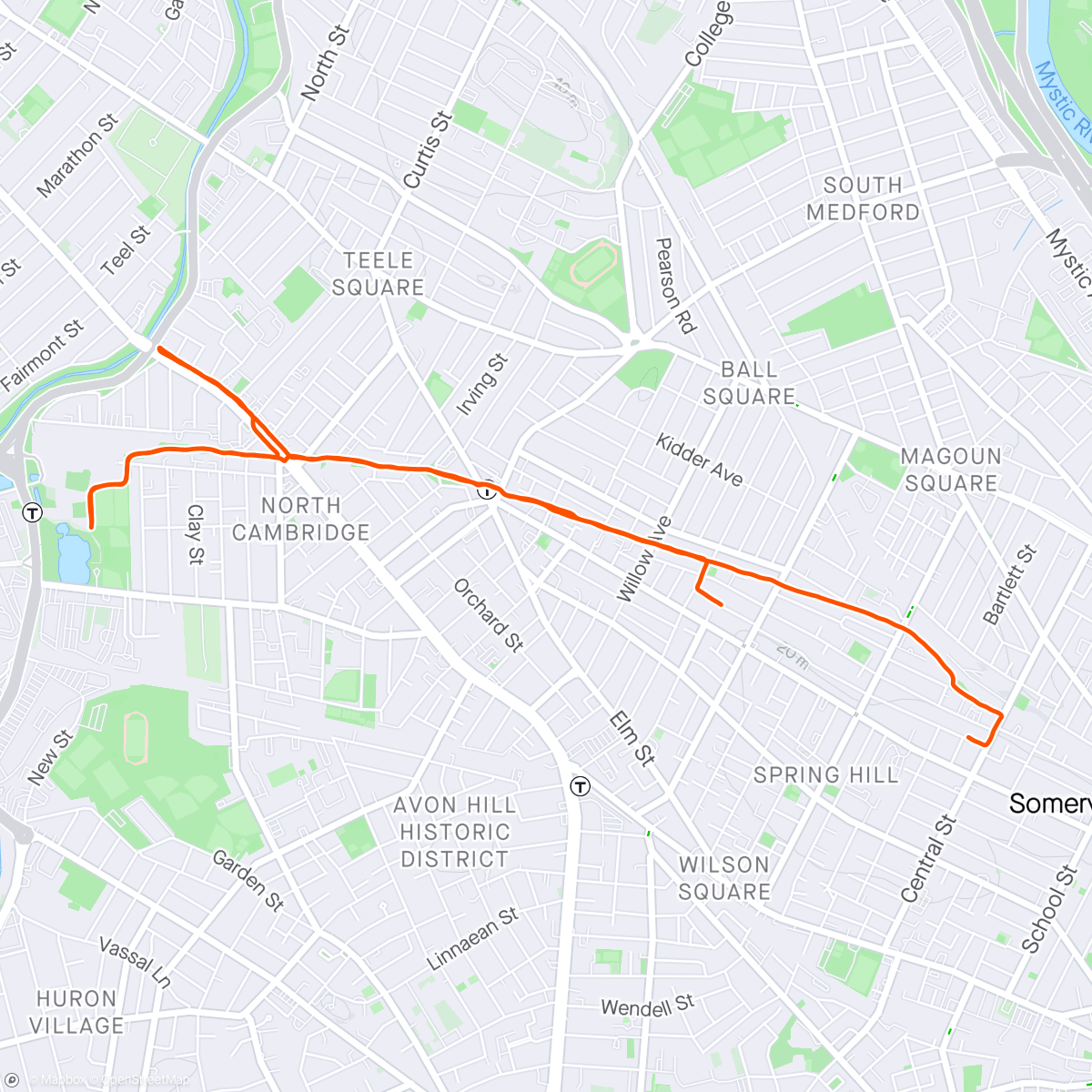 Map of the activity, Snuck in a run with OG Jared