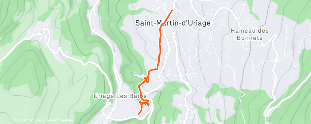Map of the activity, Course à pied le midi