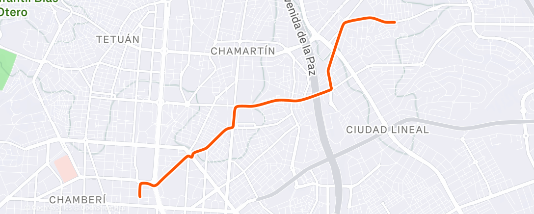 Map of the activity, Evening Ride