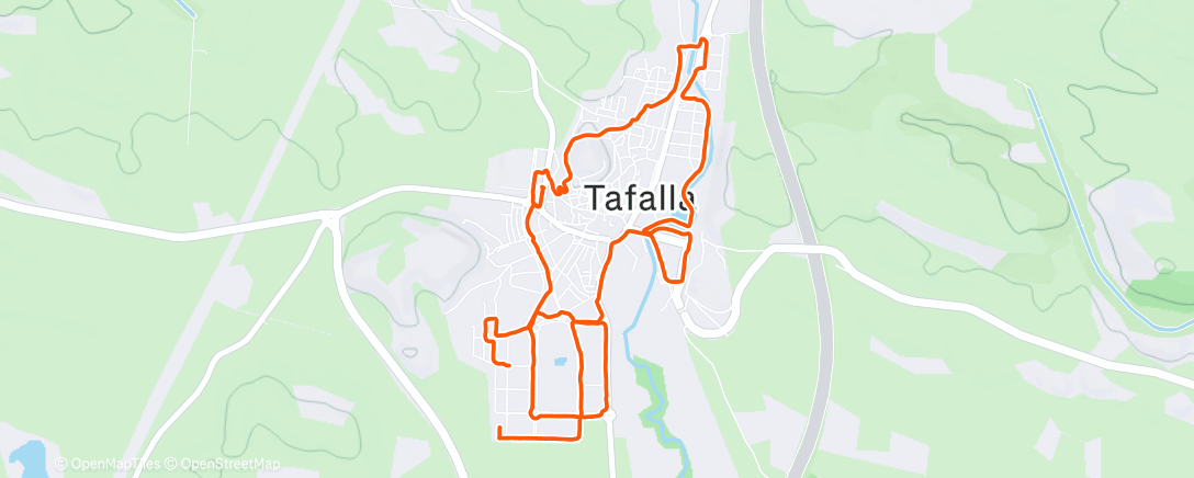 Map of the activity, Carrera por la tarde