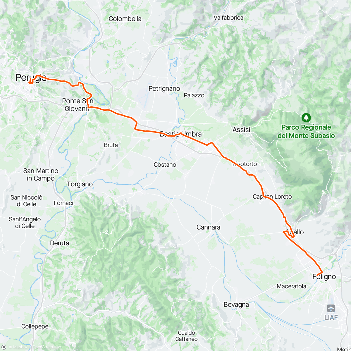 Map of the activity, Giro stage 7