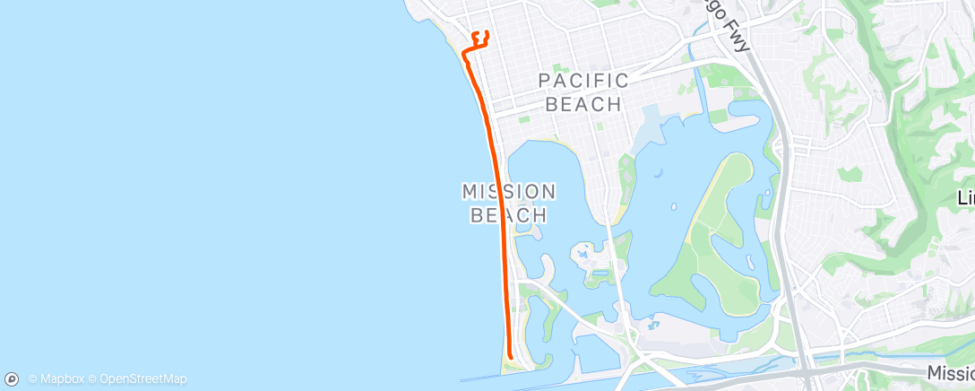 Map of the activity, Afternoon Run