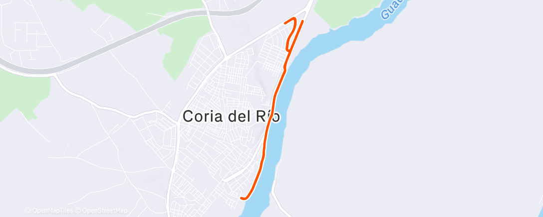 Map of the activity, Carrera de noche