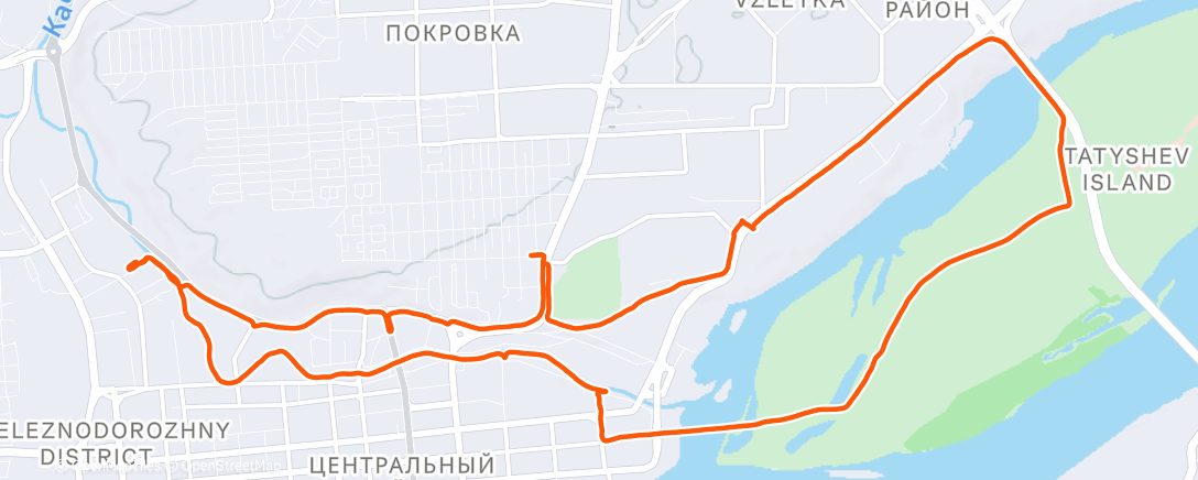 Map of the activity, Вечерний забег