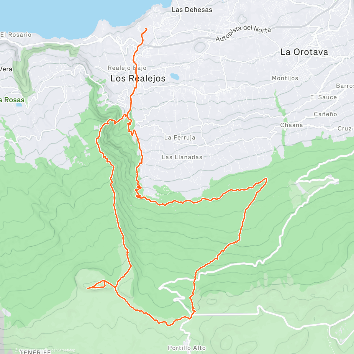 Map of the activity, Riscos de la Fortaleza