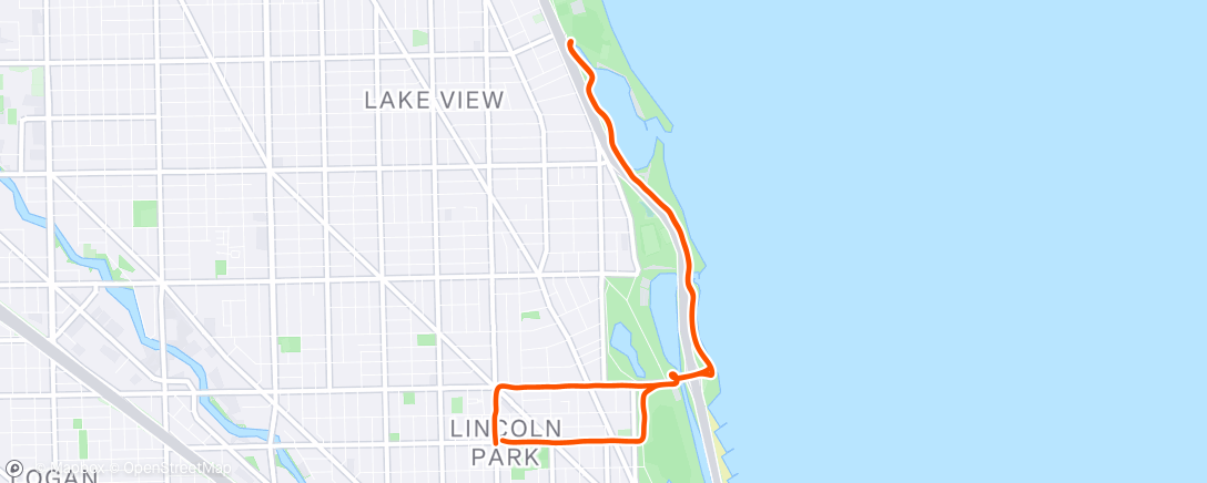 Map of the activity, Evening Run