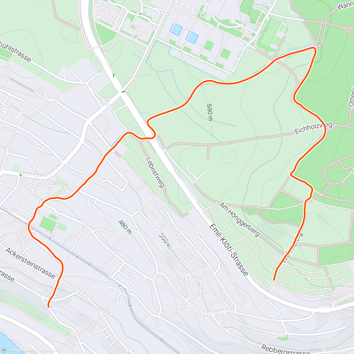 Map of the activity, The one with the short up and down loop