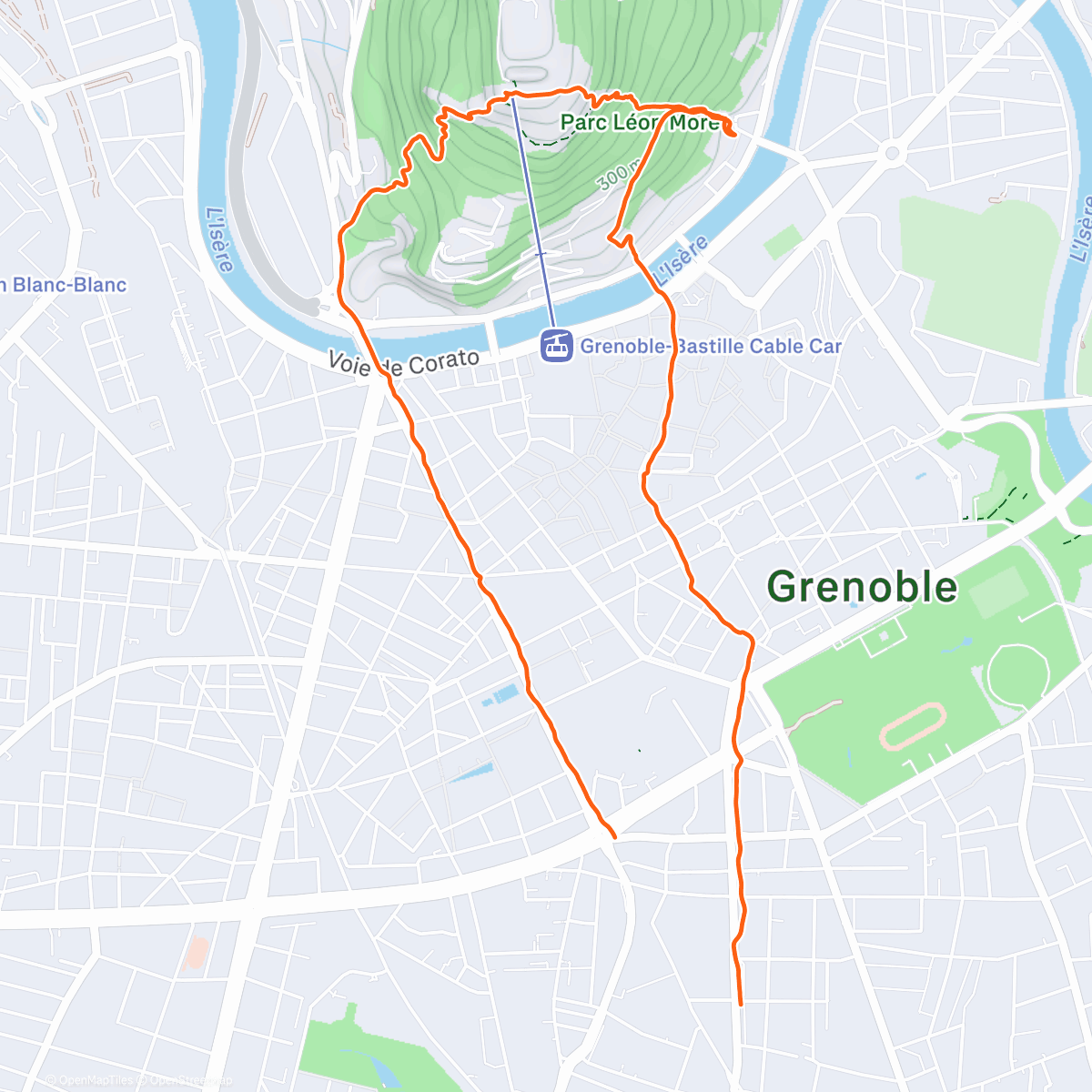 Map of the activity, Escaliers Bastille express 1 montée et une demi. Mission MIUT + UT4M