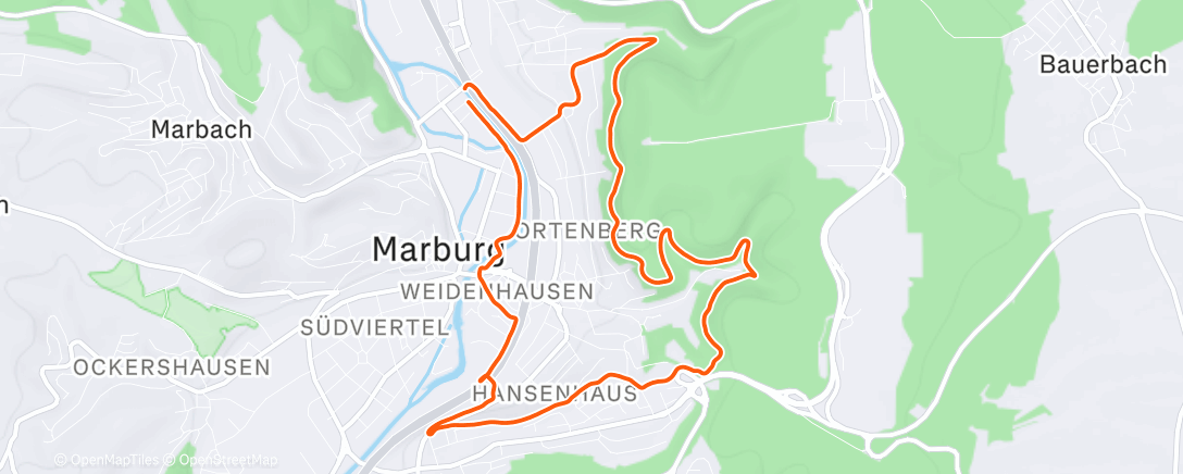 Map of the activity, Lauf am Nachmittag
