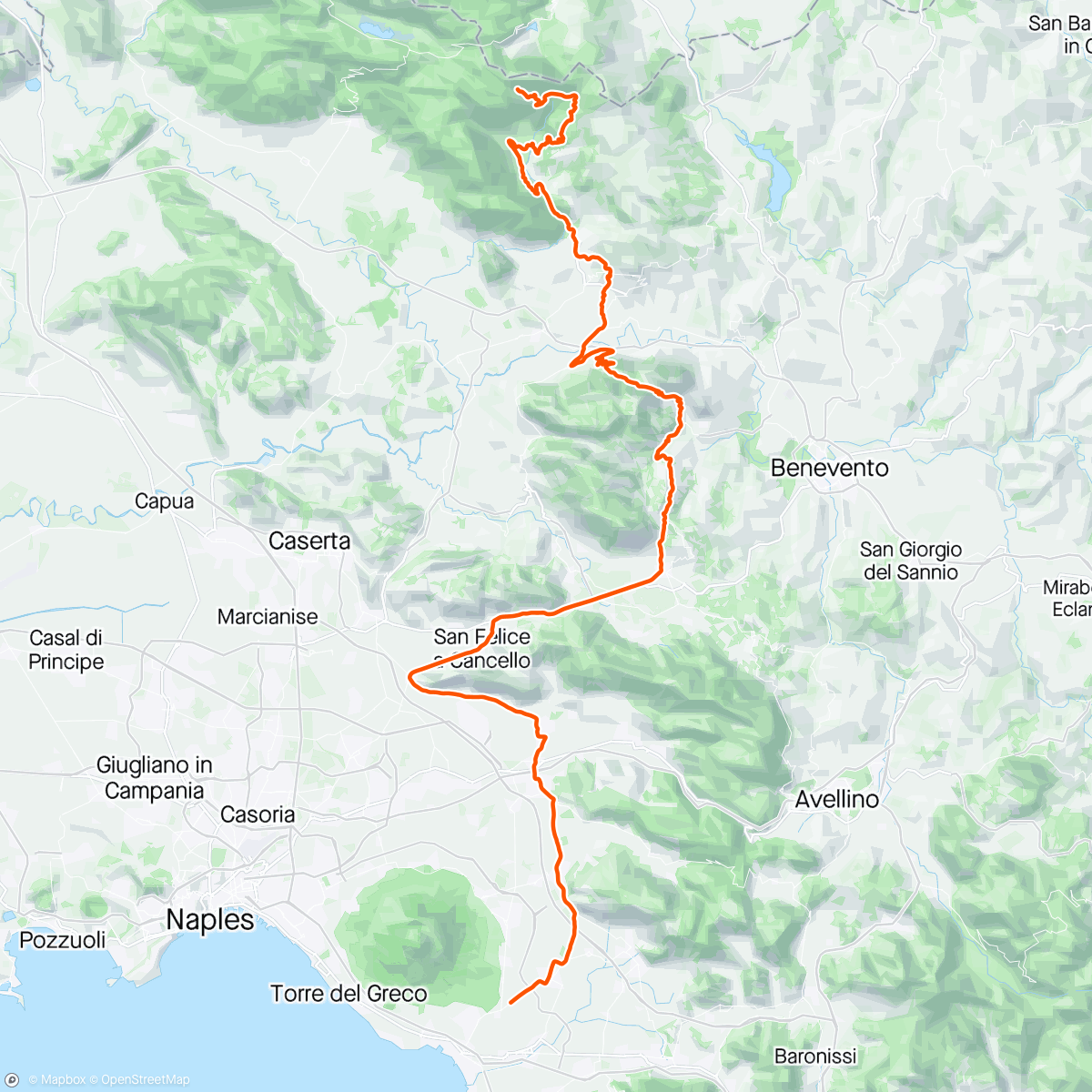 Map of the activity, 10 tappa Giro