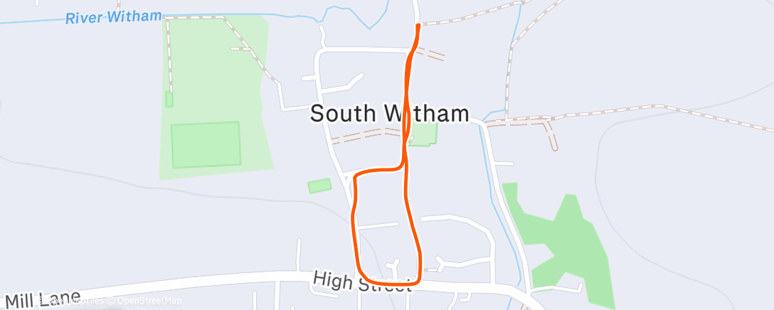Map of the activity, Afternoon South Witham walk with Gordon