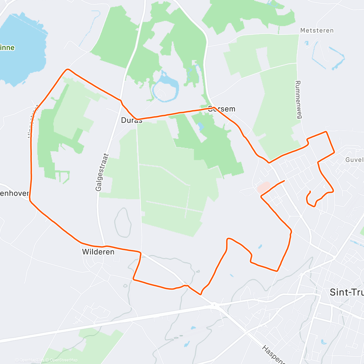 Map of the activity, Evening Run