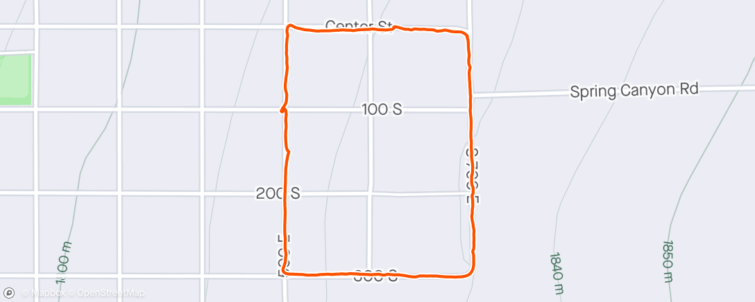 Map of the activity, Eve's One Mile Course in Spring City with Eve and Kelly