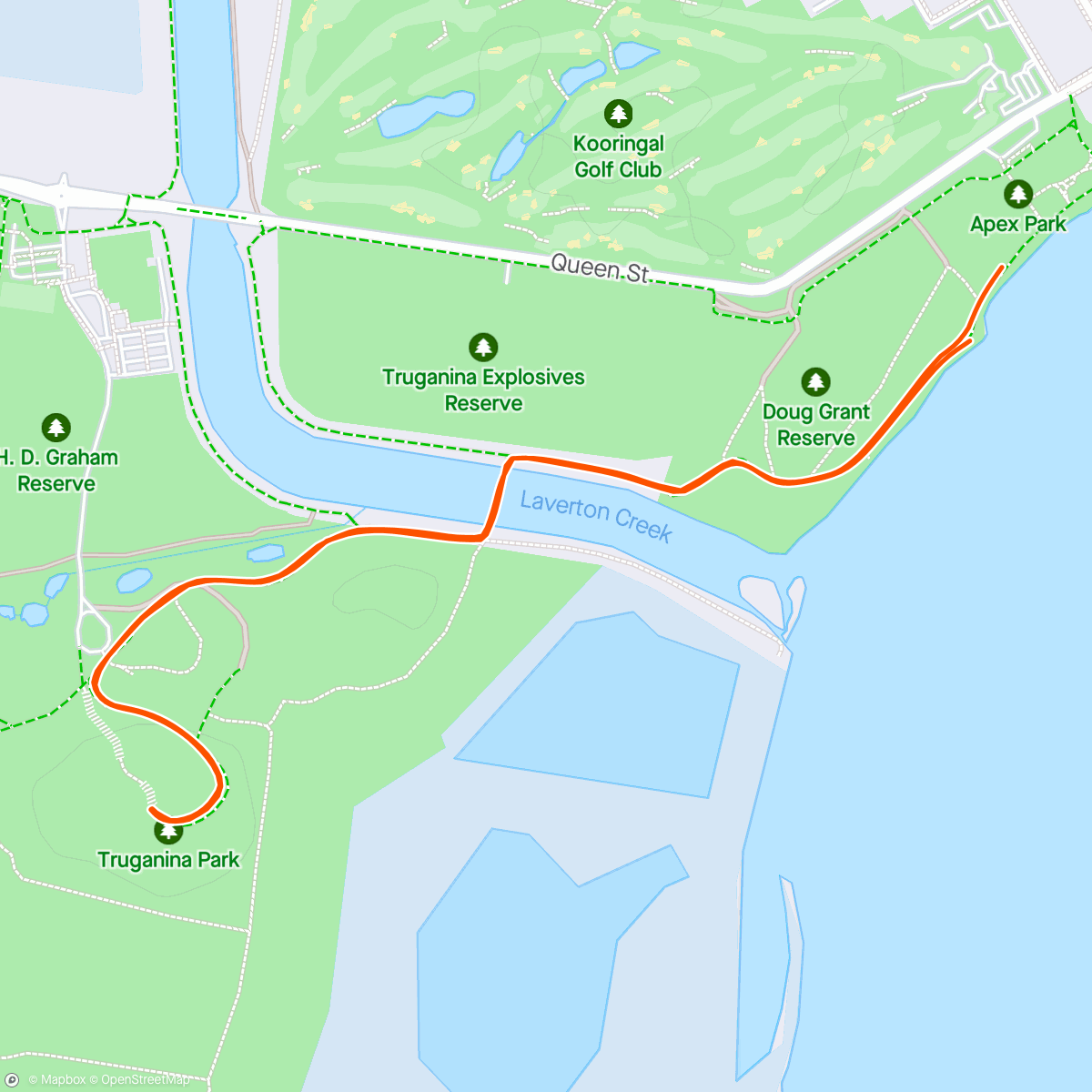 Map of the activity, Altona Beach parkrun