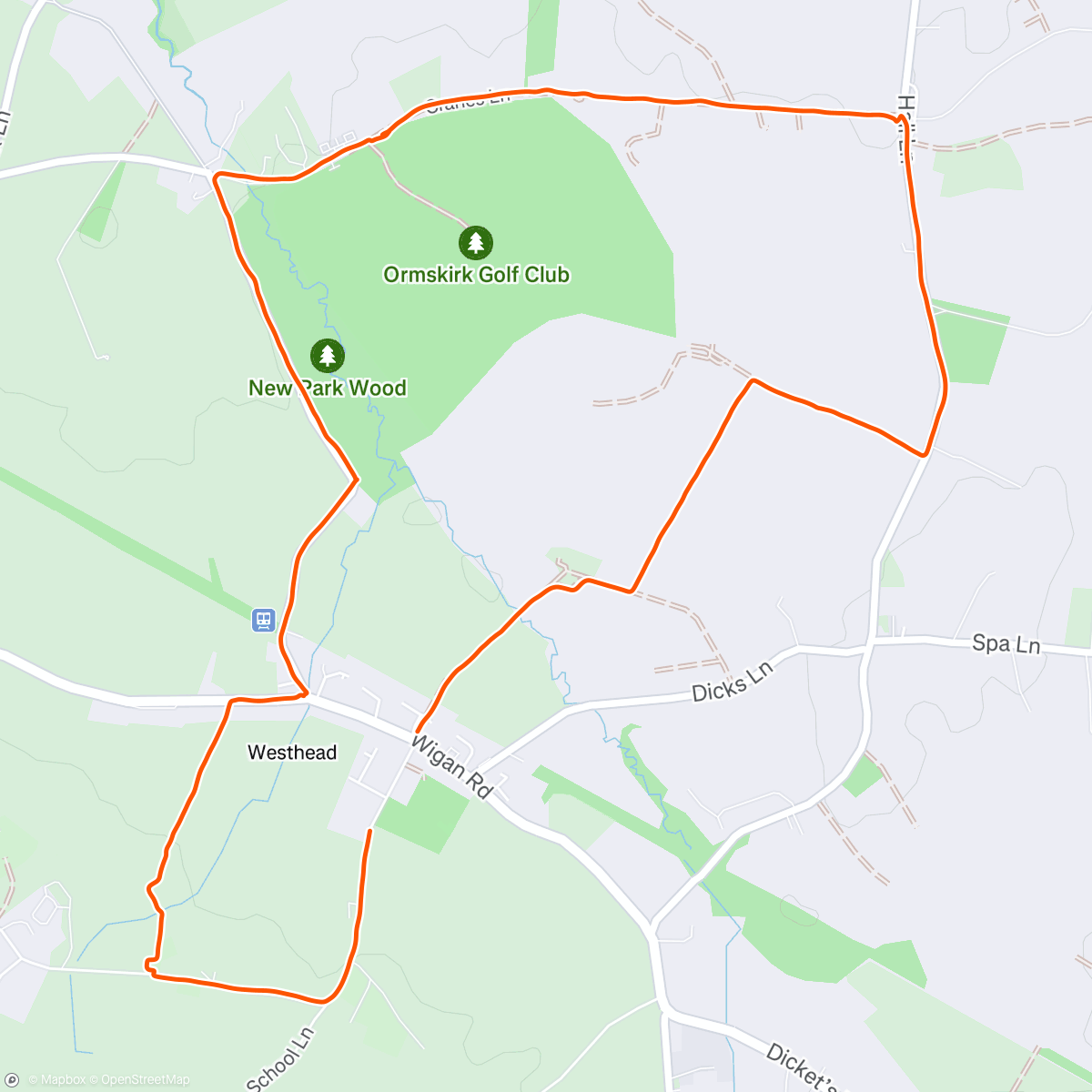 Mapa de la actividad (LPS social run and part 2 of my 10 miler for the 12 days of Christmas challenge., run #11 Great run and a pub at the end, what's not to love. Well apart from the rain 🌧 🤣)