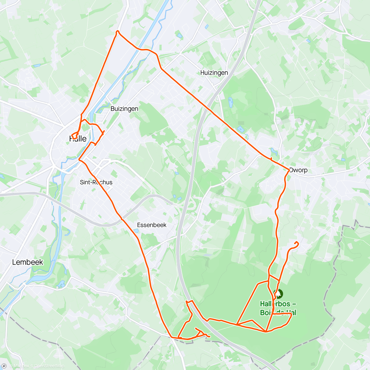 Map of the activity, Morning Gravel Ride - Hallerbos Forest