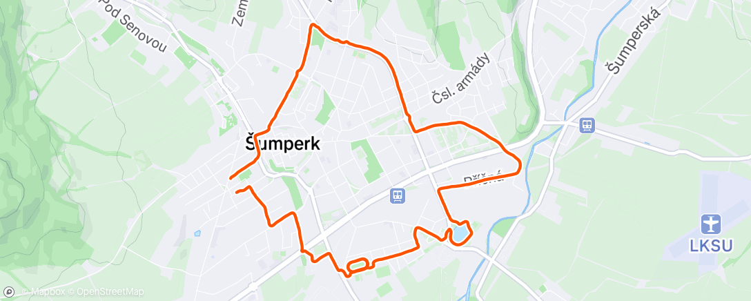 Map of the activity, Afternoon Run