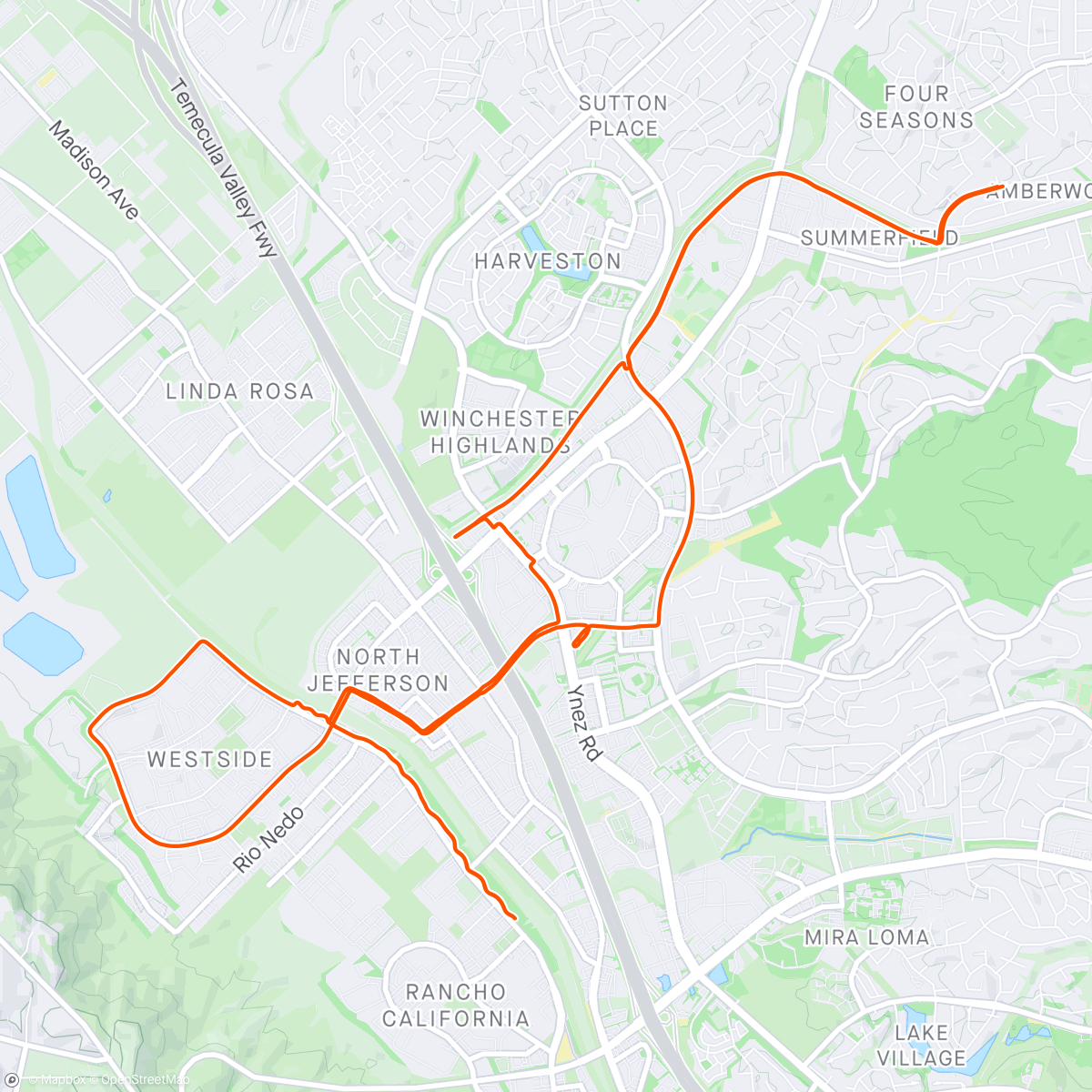 Map of the activity, Chasing the kid around while she was on an e-bike