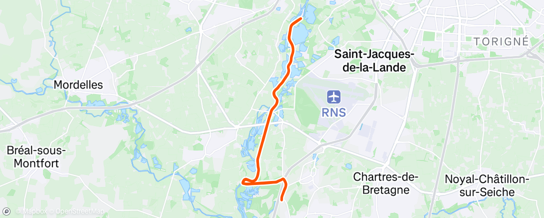 Map of the activity, Course allure modéré