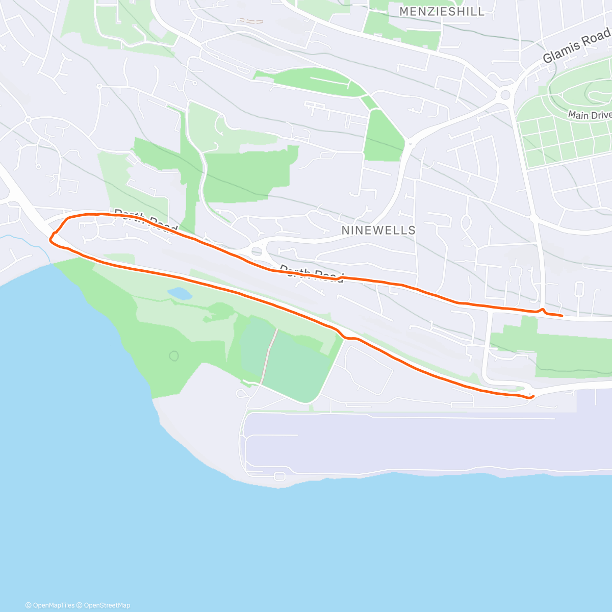 Map of the activity, C25k w6d1. Ok sunny but cold!!  🥶
