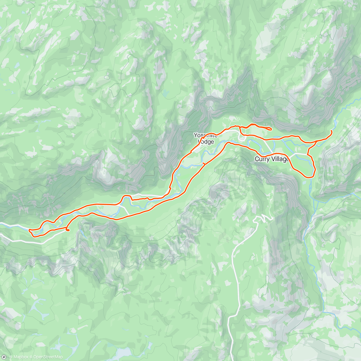 Map of the activity, Yosemite with Ed, Nancy, and Beth