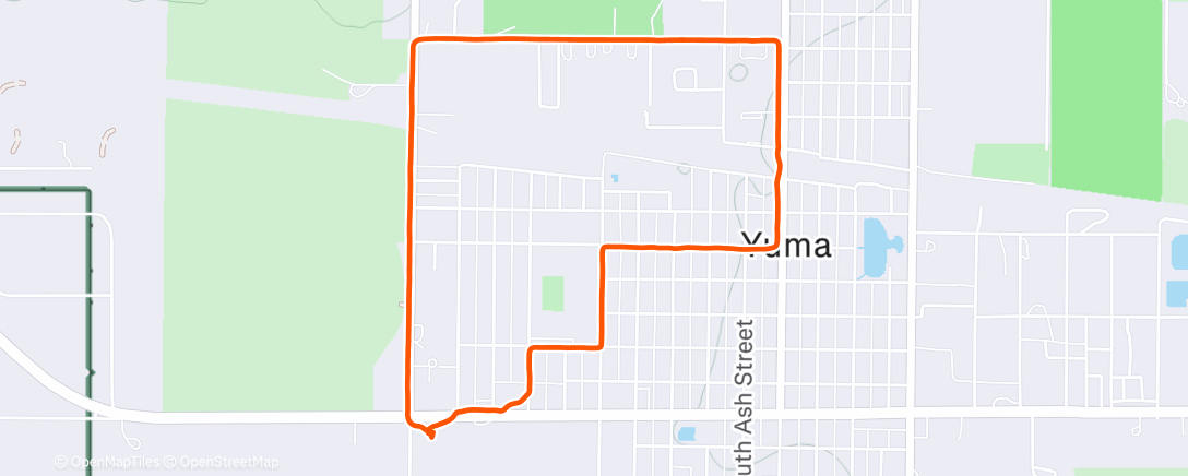 Map of the activity, Afternoon Run