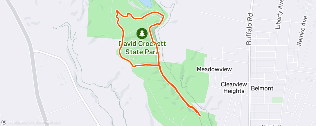 Map of the activity, Lunch Run