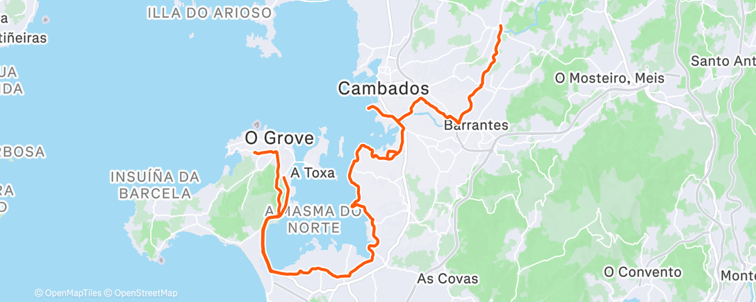 Map of the activity, Bicicleta de gravilla matutina