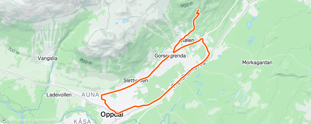 Map of the activity, Afternoon Run