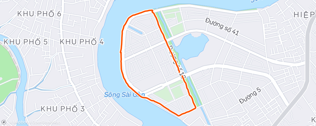 Map of the activity, Afternoon Run